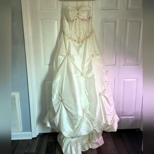 Taft Ivory Wedding Dress with Gold Accents